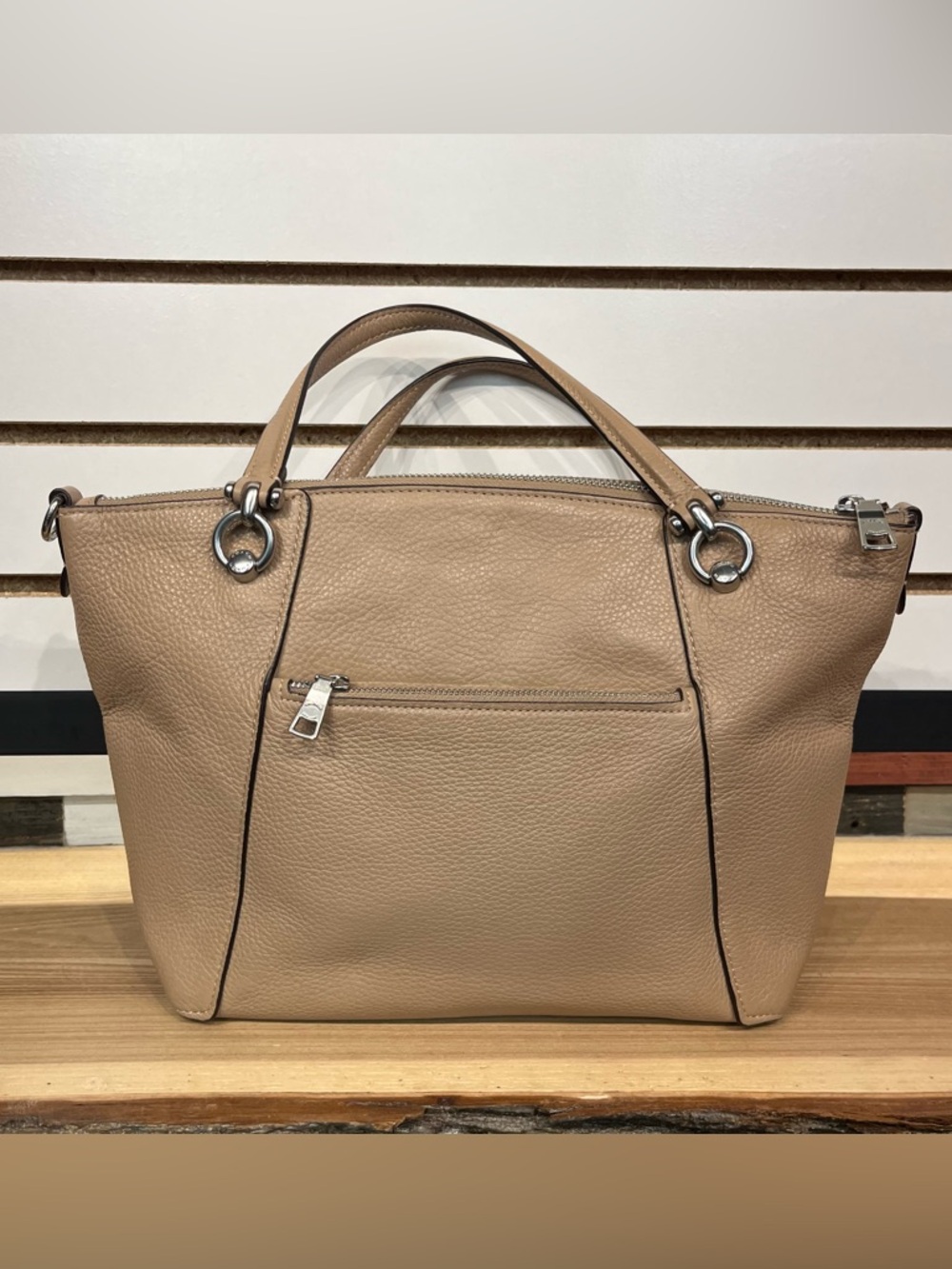 2021 Coach Kacey Leather Satchel– Beige/Tan – Style C6229 - Picture 3 of 11